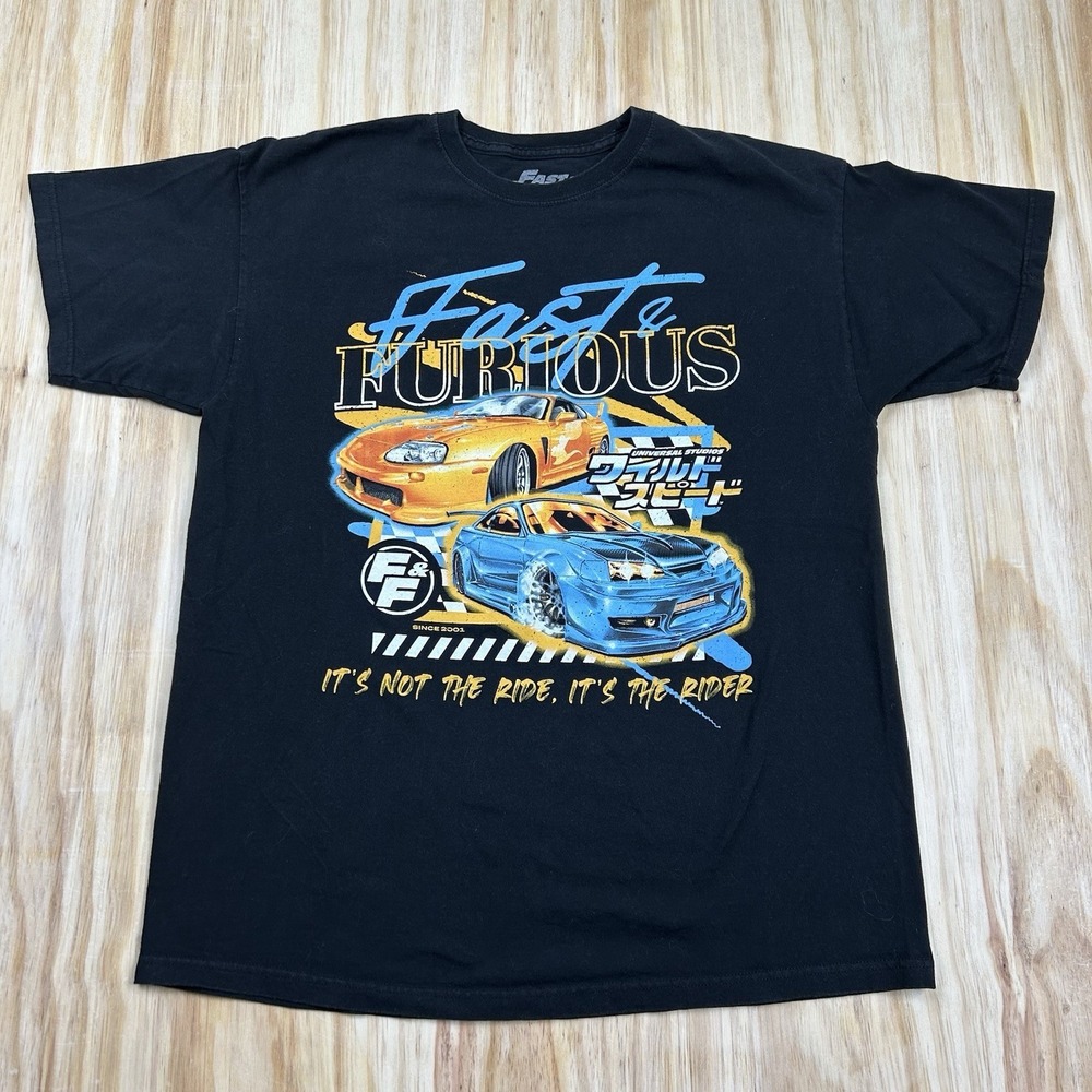 Y2K Fast & Furious‎ Graphic T-Shirt Men size XL Black Movie T-shirt Drift Car